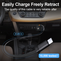 Chargeur de voiture rétractable SUNDA 84W 1A2C, résistant au feu, PD QC3.0, charge rapide, OCP, compatible avec les téléphones portables et les écouteurs, allume-cigare