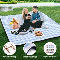 Tapis de pique-nique pliable en polyester Oxford imperméable, style personnalisé, pour la plage et le jardin, trois couches épaisses, vente en gros