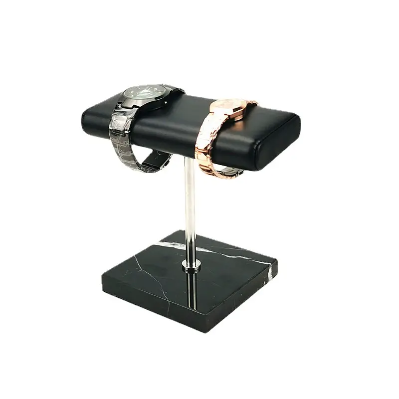 Nieuwe Marmeren Horlogeband Zwart Pu Lederen Horlogehouder Horloge Organizer Displayplank