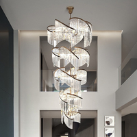 Long lustre en cristal moderne personnalisé Loft Appartement Villa Escalier Pendentif Lumière Salle à manger Fournisseur