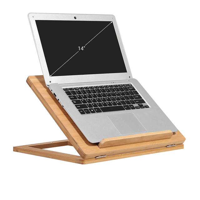 Wholesale Handmade Eco-Friendly Bamboo Adjustable Computer Riser Ergonomic Laptop Stand Desk Portable Holder Foldable Lift