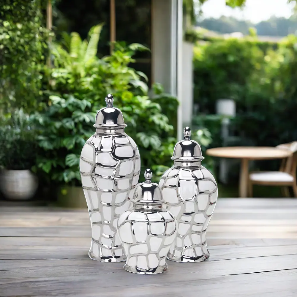 Современная Роскошная настольная фарфоровая ваза керамическая Имбирная банка для домашнего декора для наружного свадебного украшения