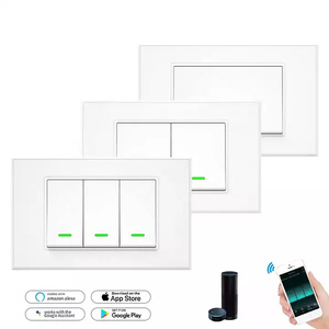 LEDEAST TB22 Smart Home 1 Gang 2Gang 3Gang 120Mm Tombol Sakelar Tuya <span class=keywords><strong>App</strong></span> Remote Control Kontrol Suara Smart Wifi <span class=keywords><strong>Switch</strong></span> - Product Image 1