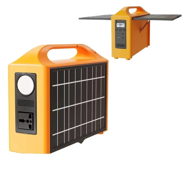 Portable Solar Power Generator 200w Power Station With Built-in Solar Panel With AC/DC/USB/PD Outputs for Camping Emergency