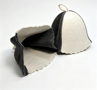 Chapeau de sauna en feutre de laine bicolore avec couche intérieure respirante et isolante, bonnet de sauna réutilisable, couvre-tête pour sauna et spa