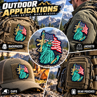Patch tactique en PVC OEM, conception personnalisée, fixation auto-agrippante, pour vêtements d'extérieur, résistant aux intempéries, badge en caoutchouc souple