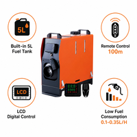 Chauffage de stationnement diesel vertical KAIDA KD-L-D1 12V/24V 8KW avec réservoir de carburant intégré de 5L et écran LCD à distance pour bus et bateau - Adaptation universelle