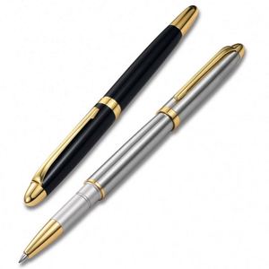 Stylo bille métallique de luxe unique pour homme, écriture fluide, boîte cadeau, logo personnalisé, encre noire/bleue - Product Image 1
