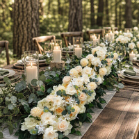 Guirlande de fleurs artificielles style forêt de 1m pour décoration de chemin de cérémonie, allée et arche de mariage