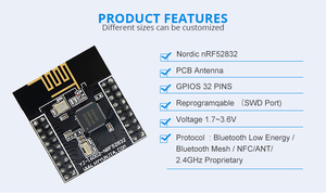 Nhà máy trực tiếp phát triển Hội Đồng Quản trị không dây ble4.2 BLE Ant NFC 2.4G đa-giao thức nrf52832 mô-đun - Product Image 5