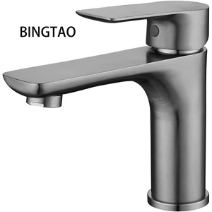 ก๊อกน้ำอ่างล้างจานบิงเทา สีเทาปัดเงา แบบก้านเดี่ยว ดีไซน์ทันสมัย เรียบง่าย - Product Image 5