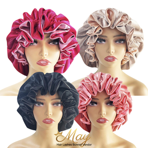 Bonnets en satin <span class=keywords><strong>de</strong></span> velours <span class=keywords><strong>de</strong></span> haute qualité double couche sommeil <span class=keywords><strong>bonnet</strong></span> <span class=keywords><strong>de</strong></span> <span class=keywords><strong>nuit</strong></span> <span class=keywords><strong>chaud</strong></span> gros bonnets <span class=keywords><strong>de</strong></span> cheveux - Product Image 1