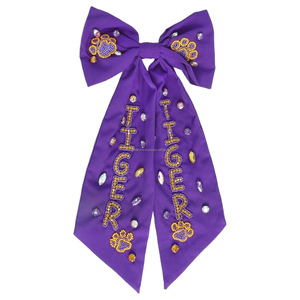 High Quality Gameday Theme Beaded <b>Hair</b> <b>Clip</b> for Girls Women Elegant Fabric <b>Hair</b> <b>Bow</b> with Strong Grip Anti-Slip Fashion Accessory - Product Image 1