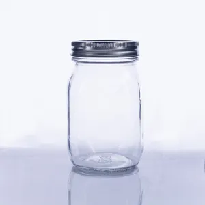 16oz 32oz 500ml 1000ml Transparent Empty Glass Mason Jars With Lids For Food Storage