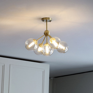 BGST haute translucide multi-tête Cottage salon pendentif lumière chaude et romantique chambre étude lustre en verre - Product Image 4