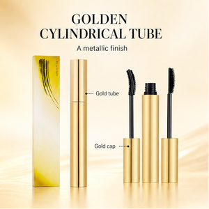 Tube de mascara en aluminium doré vide, contenant cosmétique avec applicateur, logo personnalisé pour l'emballage de maquillage des yeux - Product Image 3