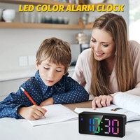 Réveil Numérique Intelligent à Grand Écran, Horloge LED Miroir de Surface pour Maquillage et Décoration Intérieure, Vente en Gros