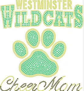 Westminster Wildcats Menghibur Ibu Barat Transfer Berlian Imitasi Kancing Panas Memperbaiki China Design