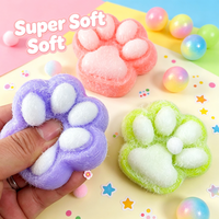 Jouet Squishy Patte de Grand Chat Floqué, Jouet Anti-Stress Mochi en TPR Non Collant, Jouet Kawaii Coloré pour Soulager le Stress, Idéal pour Collection ou Cadeau