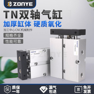 Cilindro de Doble Eje y Doble Varilla TDA TN10 16 20 25 32 10 20 30x40 50 100 150 200S, Cuerpo de Aluminio, Conexión por Brida - Product Image 4