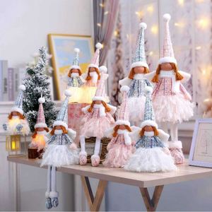 Juego de Figuras de Pareja de Ángeles Navideños - Muñecos con Lentejuelas Luminosas para Decoración Navideña de Ventanas y Hogar, Venta al Por Mayor - Product Image 2