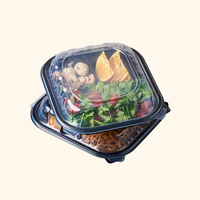 LOKYO Großhandel Wiederverwendbare Stapelbare Schwarze Meal-Prep-Behälter Mikrowellengeeignete To-Go Lebensmittelaufbewahrung Bento-Box mit Transparenten Deckeln