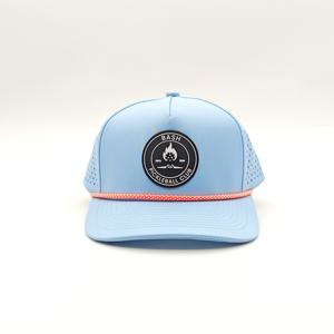 แผ่นยางโพลีเอสเตอร์5แผงสำหรับนักธุรกิจ OEM แผ่นยางโพลีเอสเตอร์หลุมตัดด้วยเลเซอร์กันน้ำออกแบบได้ตามต้องการหมวกกีฬา Gorras Dobby ลายเสือดาว - Product Image 2