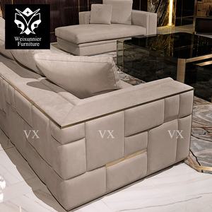 समकालीन आधुनिक चमड़े के सोफे होटल लॉबी 1 + 2 + 3 सीटर एकांत सोफे सोफे सेट लक्जरी घर रहने वाले कमरे तीन सीटर सोफा - Product Image 6