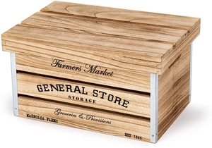 Zhongglu — boîtes de rangement en bois rustiques, avec couvercle et poignées découpées, ensemble de 3 caisses à fruits en bois bon marché pour vente - Product Image 6