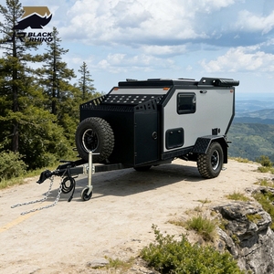 Mini-caravane moderne légère haute intensité en acier galvanisé, pliable, tout-terrain, avec tente pop-up sur le toit - Product Image 1