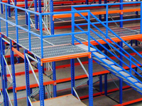 Solution de stockage d'entrepôt, système de rayonnage de mezzanine, structure en acier, plateforme de mezzanine, rayonnage de mezzanine