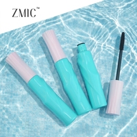 Tube vide de mascara rose et vert en plastique rond, flacon de sérum pour la croissance des cils et des sourcils avec brosse applicatrice, tube de gel pour sourcils personnalisé