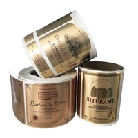 Etiqueta de Vino Privada Personalizada con Lámina Dorada en Relieve, Adhesiva, Impermeable, Ecológica, Anti-Falsificación, Sensible al Calor y Resistente a los Rayos UV