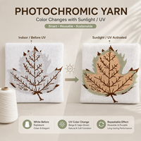 Fil chenille photochromique réactif aux UV haute ténacité, textile de mode pour pulls à couleur changeante, solution personnalisée OEM