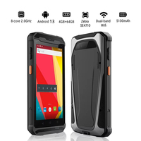 Robuste 5.5 pouces Android 13 PDA avec NFC 13.56MHz Animal Cattle RFID Tag Reader Collecteur de données 64GB ROM pour la collecte de données