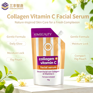 Bolsa de Embalaje Cosmético Flexible con Boquilla Vertical Impresa Personalizada para Suero Facial de Colágeno y Vitamina C - Product Image 3