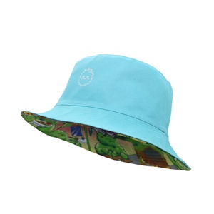 Custom Two-Sided All-Over Printed Letter Logo <b>Reversible</b> Waterproof Sun Protection <b>Bucket</b> <b>Hat</b> for Unisex Travel Fishing Cycling - Product Image 3