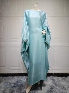 Sharut bán buôn EID khiêm tốn Thổ Nhĩ Kỳ eo Batwing tay áo abaya sang trọng Shining Sparkly satin phụ nữ hồi giáo ăn mặc Dubai abaya - Product Image 6