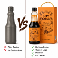   Boîte cadeau écologique pour sauce soja orange avec logo personnalisé, emballage haut de gamme pour sauce soja, vinaigre et huile d'olive