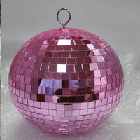 Miroir de scène rétro Disco argent fait à la main grand pour boule pour salle de fête de noël cour beaucoup de couleurs artisanat en verre