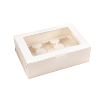 Boîte à cupcakes personnalisée en plastique PET/PVC/PP avec fenêtre transparente, matériaux recyclés, impression UV, emballage alimentaire de qualité alimentaire, boîte cadeau pour pâtisserie