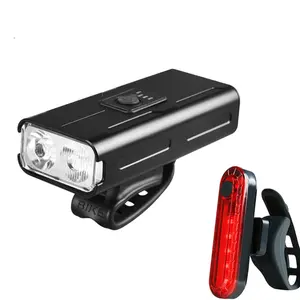 Kit d'éclairage pour vélo rechargeable USB, lumière LED super brillante, 2021 lumens, IPX5, étanche, éclairage avant puissant pour bicyclette, avec véritable éclairage, 500 mah