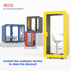 Cabine de bureau acoustique insonorisée moderne, portable et mobile, pour une personne, poste de travail individuel, modulaire, pour réunions - Product Image 3