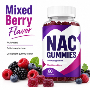 Complément alimentaire NAC biologique de haute qualité, sélénium B6 B12 N-acétyl L-cystéine en gommes, soutient la santé du système immunitaire, antioxydant, pour adultes - Product Image 4