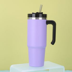 Vaso Térmico de Acero Inoxidable 304 de 30oz para Coche con Asa y Pajita, Aislamiento al Vacío, Impresión Personalizada, Suministro Transfronterizo - Product Image 2