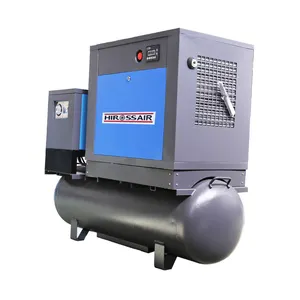 Compressor de ar, rotacional de baixo ruído industrial integrado 7.5/10hp com filtro do tanque e secador 4 em 1 compressor de ar