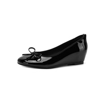 Chaussures en cuir pour femmes à bout rond, à enfiler, avec talonnette interne
