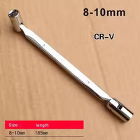 Clé à douille flexible à tête pivotante en acier CRV, qualité industrielle, double extrémité, métrique, OEM, outil de haute qualité pour un travail rapide et facile