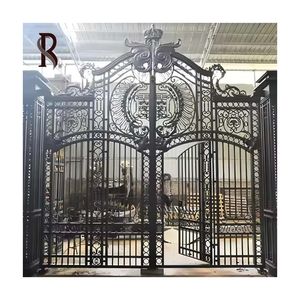 Rising OEM Professional Custom Iron Gate Design Puerta forjada de hierro negro decorativa de América con el mejor precio - Product Image 3