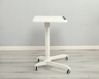 Bureau d'ordinateur portable pliable en métal ADA avec mécanisme pneumatique à angle réglable de 0 à 90 ° 4 roulettes de verrouillage pour le bureau à domicile et la chambre à coucher